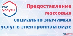 Массовые социально значимые услуги доступны для получения в электронной форме с портала Госуслуг.