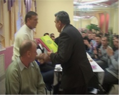 Чествование футболистов спортивного клуба «Агат». 